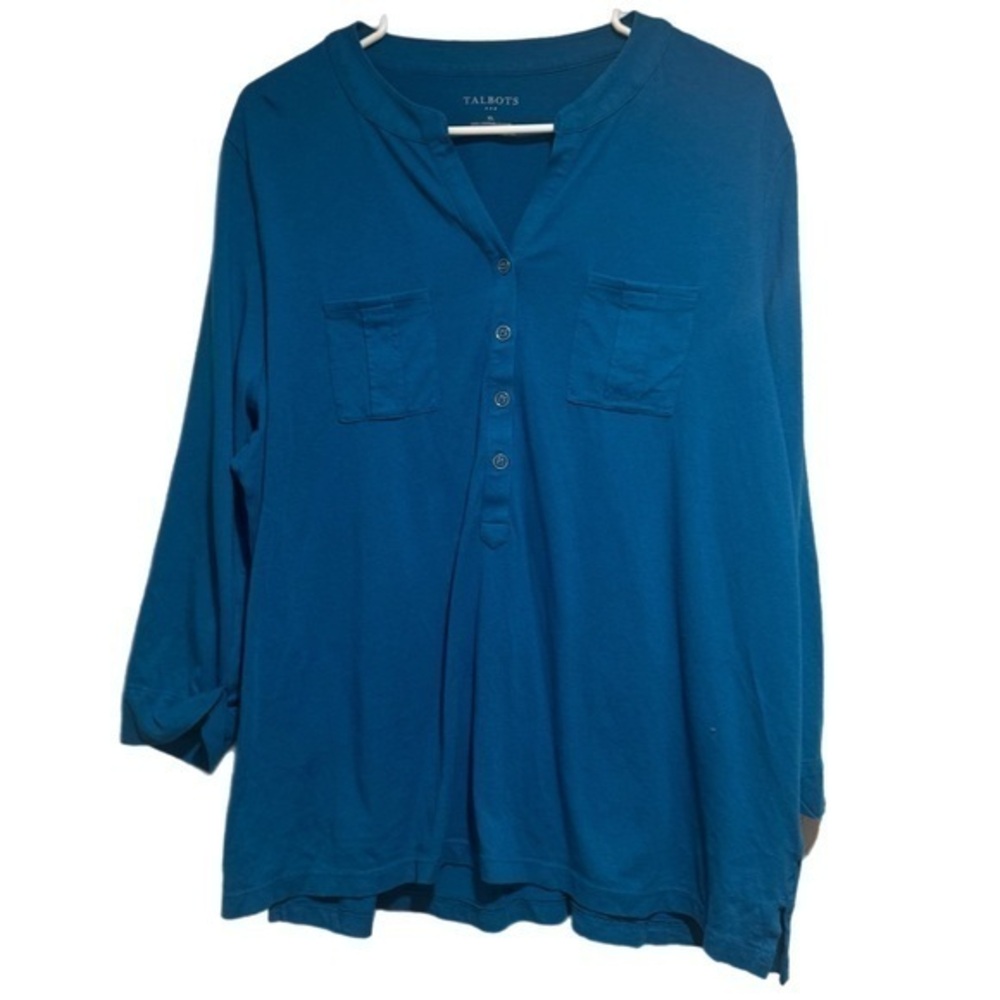 Talbots Blue 3/4 Sleeve Blouse